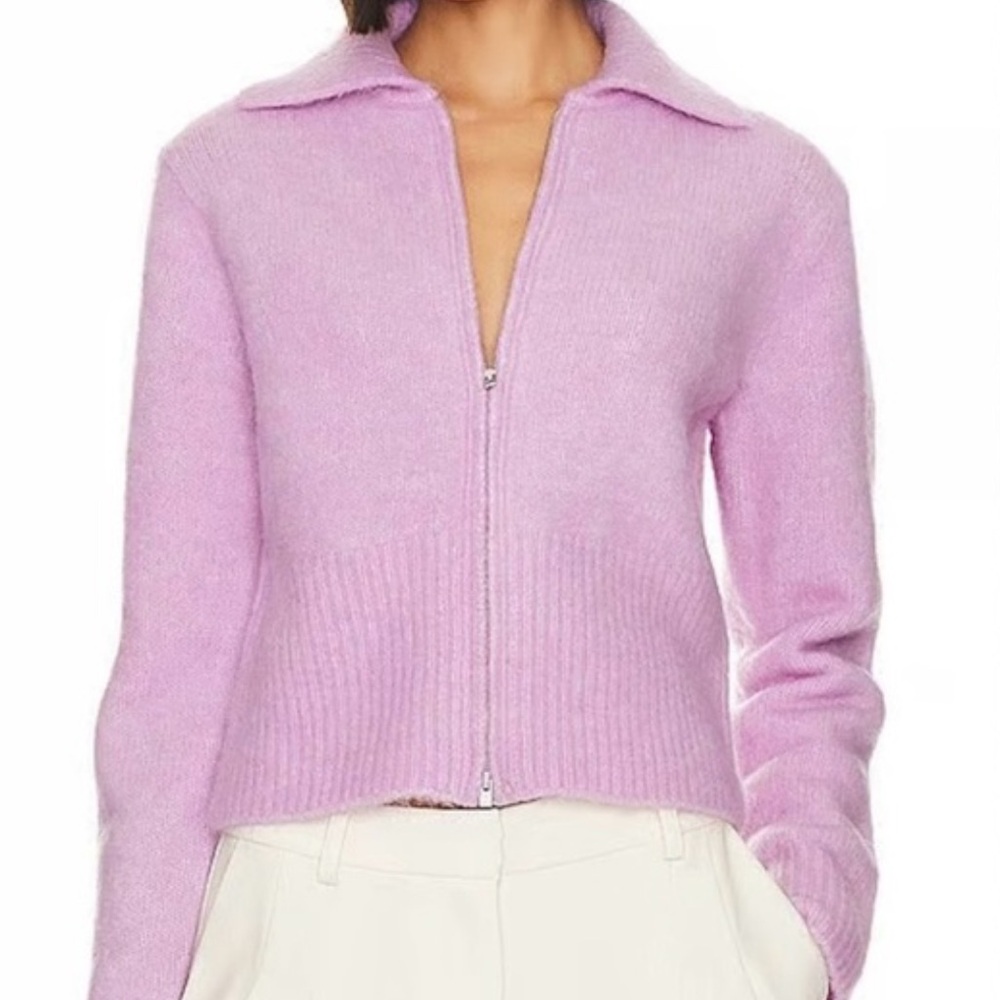 Vince Light Purple Zip-Up Cardigan